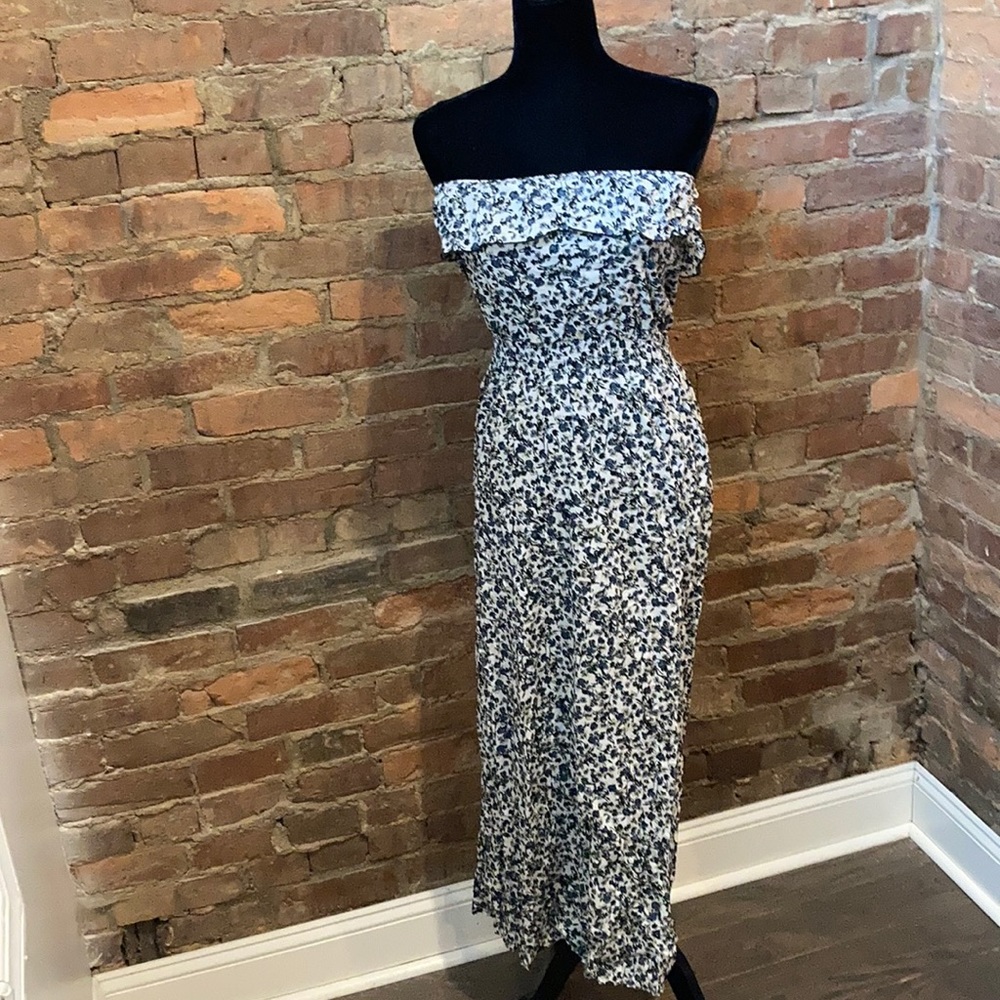 Lightweight, long, floral dress.